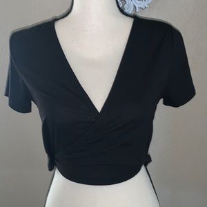 SHEIN cropped crossed shirt.